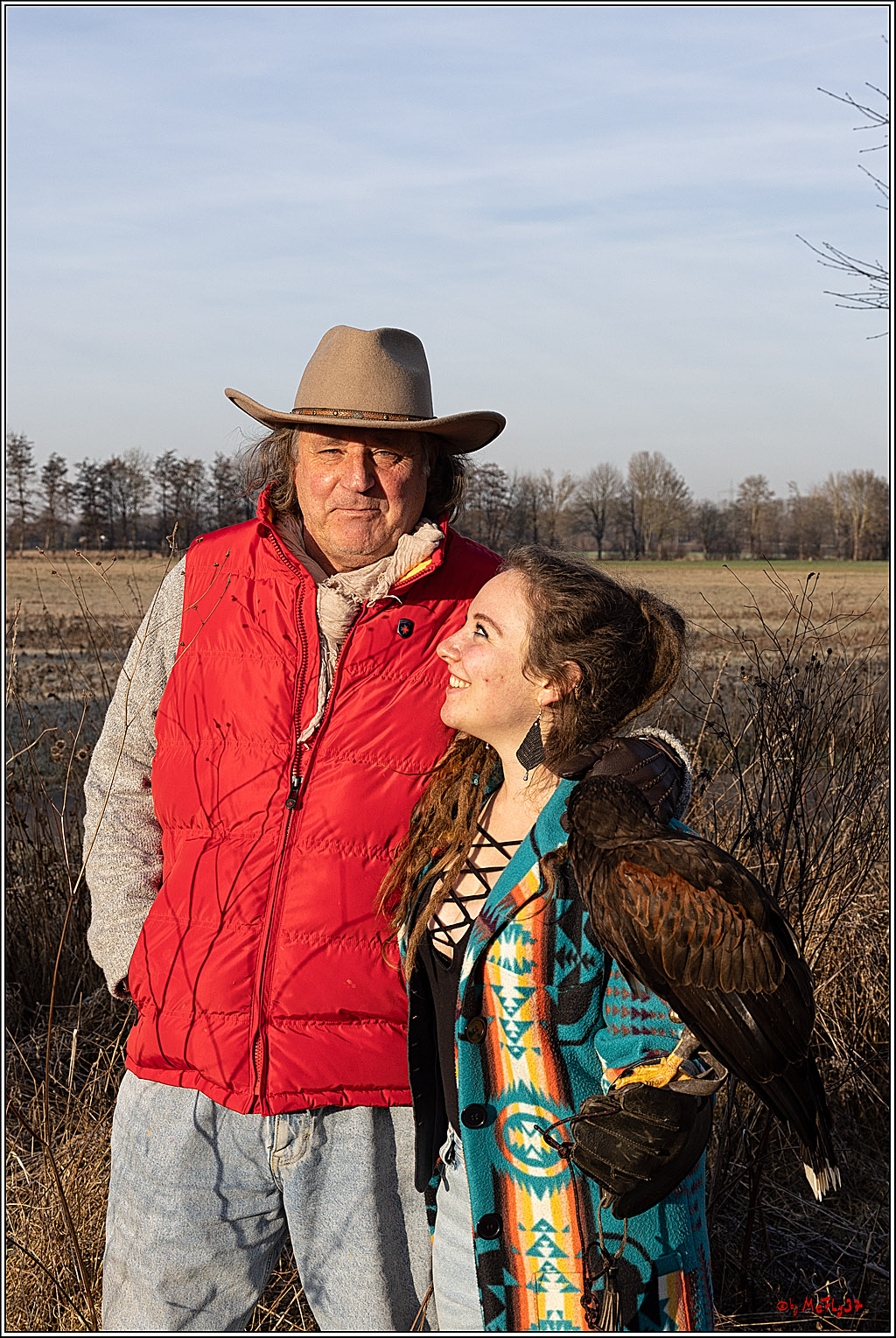 Cheyenne-Halbblut Hunting Wolf in der Falknerei Pierre Schmidt; Gymnich, 09.02.2023